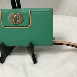 Kate Spade New York Green with Gold Turnlock Continental Wallet